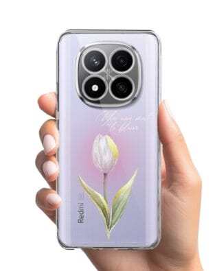 Etui do Xiaomi Redmi Note 14 Pro Plus 5G przeźroczyste, silikonowe Flexi, kwiaty, tulipan