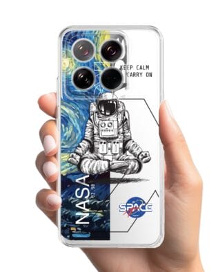 Etui do Xiaomi 14 przeźroczyste, silikonowe Flexi, Keep Calm in Cosmos