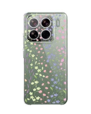 Etui do Xiaomi 15 Pro przeźroczyste, silikonowe Flexi, kwiaty polne