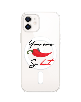 Etui do iPhone 12 z MagSafe przeźroczyste, silikonowe Flexi, papryczka chilli