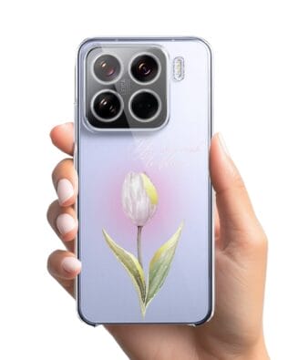 Etui do Xiaomi 15 przeźroczyste, silikonowe Flexi, kwiaty, tulipan