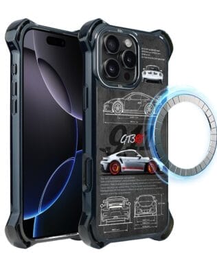 Etui do iPhone 16 Pro IBIZU DropGuard Ultra z MagSafe, TechDrive, 911 GT3 RS