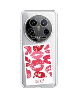 Etui do Xiaomi 14 Ultra przeźroczyste, silikonowe Flexi, pocałunki, polaroid