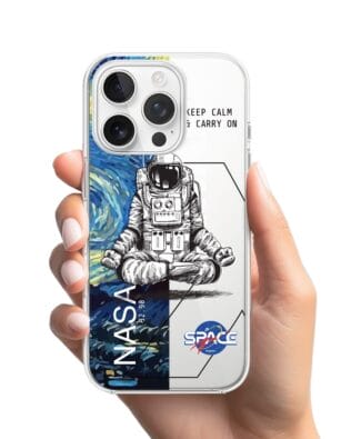 Etui do iPhone 16 Pro Max przeźroczyste, silikonowe Flexi, Keep Calm in Cosmos