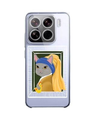 Etui do Xiaomi 15 przeźroczyste, silikonowe Flexi, kotek z kurczakiem