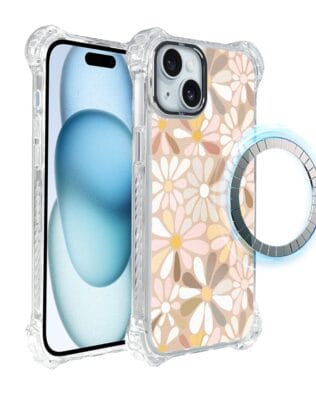 Etui iPhone 15 IBIZU DropGuard Ultra z MagSafe, Boho, Kwiaty vintage