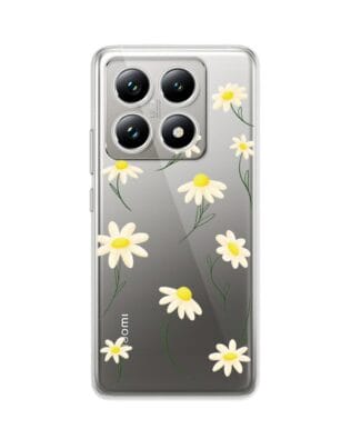 Etui do Xiaomi 14 Pro przeźroczyste, silikonowe Flexi, stokrotki