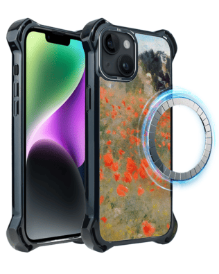 Etui iPhone 14 Plus IBIZU DropGuard Ultra z MagSafe, Claude Monet, pole maków