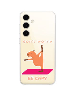 Etui do Samsung Galaxy S25 przeźroczyste, silikonowe Flexi, kapibara