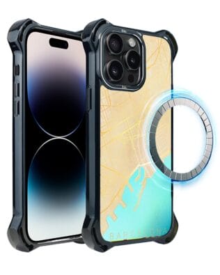 Etui do iPhone 14 Pro IBIZU DropGuard Ultra z MagSafe, Mapy Świata, Barcelona