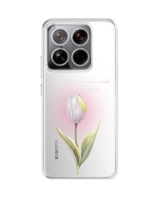 Etui do Xiaomi 14 przeźroczyste, silikonowe Flexi, kwiaty, tulipan