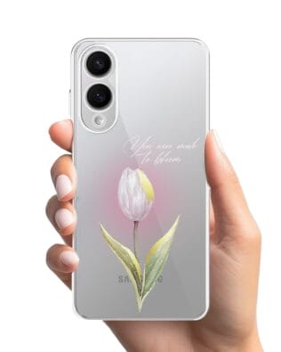 Etui do Samsung Galaxy S25 Edge przeźroczyste, silikonowe Flexi, kwiaty, tulipan