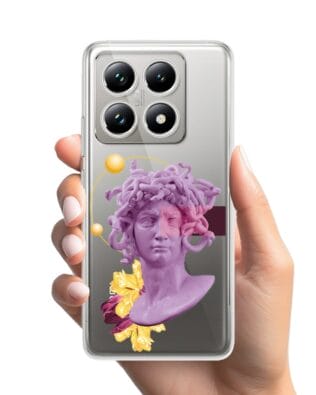 Etui do Xiaomi 14T przeźroczyste, silikonowe Flexi, antyczna figura, meduza