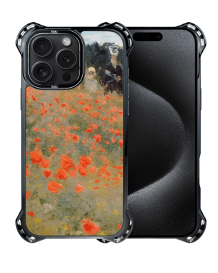 Etui iPhone 15 Pro Max IBIZU DropGuard Ultra z MagSafe, Claude Monet, pole maków