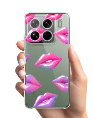Etui do Xiaomi 15 Pro przeźroczyste, silikonowe Flexi, hologramowe usta