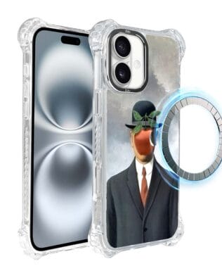 Etui iPhone 16 Plus IBIZU DropGuard Ultra z MagSafe, Rene Magritte, syn człowieczy