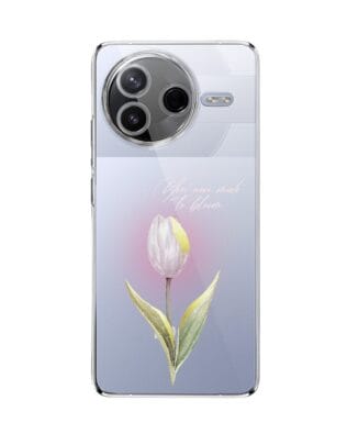 Etui do Xiaomi POCO F7 Pro przeźroczyste, silikonowe Flexi, kwiaty, tulipan