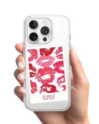 Etui do iPhone 16 Pro przeźroczyste, pocałunki, polaroid