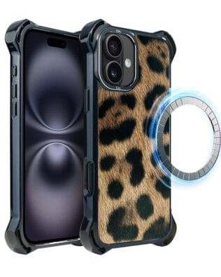 Etui do iPhone 16 Plus IBIZU DropGuard Ultra z MagSafe, Zew Natury, Lampart