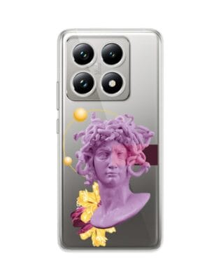 Etui do Xiaomi 14T przeźroczyste, silikonowe Flexi, antyczna figura, meduza