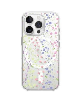 Etui do iPhone 14 Pro z MagSafe przeźroczyste, silikonowe Flexi, kwiaty polne
