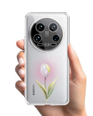 Etui do Xiaomi 14 Ultra przeźroczyste, silikonowe Flexi, kwiaty, tulipan