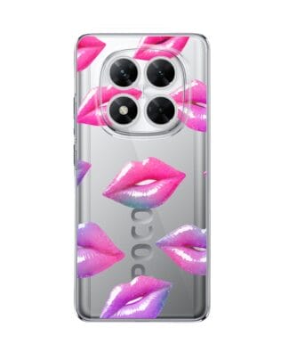 Etui do Xiaomi POCO X7 przeźroczyste, silikonowe Flexi, hologramowe usta
