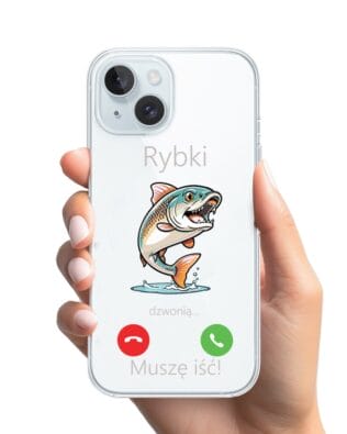 Etui do iPhone 15 Plus, przeźroczyste, silikonowe Flexi, rybki dzwonią
