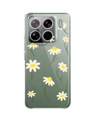 Etui do Xiaomi 15 Pro przeźroczyste, silikonowe Flexi, stokrotki