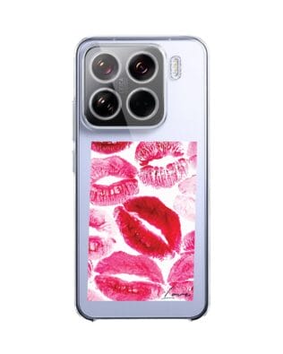 Etui do Xiaomi 15 przeźroczyste, silikonowe Flexi, pocałunki z napisem „love”