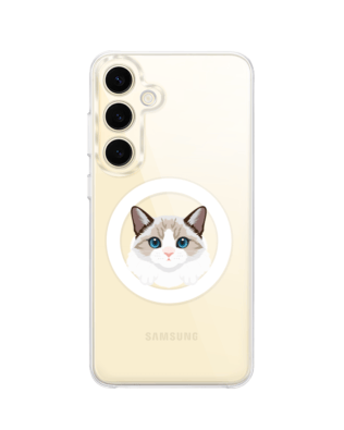 Etui do Samsung Galaxy S24 Plus z MagSafe przeźroczyste, silikonowe Flexi, kot birmański