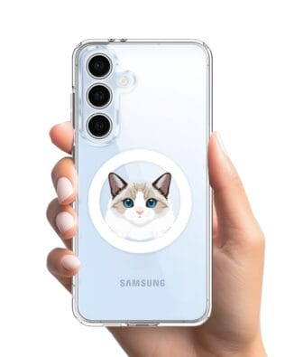 Etui do Samsung Galaxy S24 FE z MagSafe przeźroczyste, silikonowe Flexi, kot birmański
