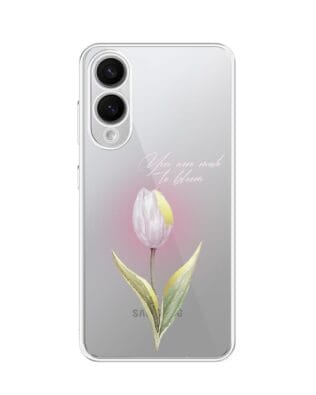Etui do Samsung Galaxy S25 Edge przeźroczyste, silikonowe Flexi, kwiaty, tulipan