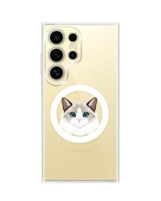 Etui do Samsung Galaxy S24 Ultra z MagSafe przeźroczyste, silikonowe Flexi, kot birmański