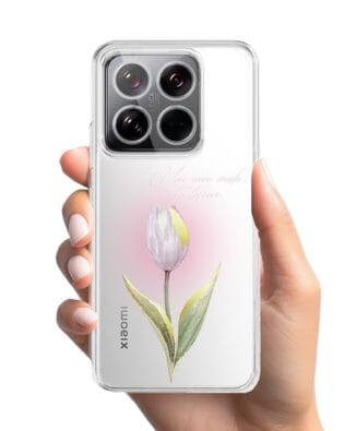 Etui do Xiaomi 14 przeźroczyste, silikonowe Flexi, kwiaty, tulipan