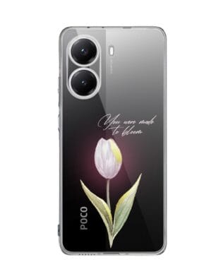 Etui do POCO X7 Pro przeźroczyste, silikonowe Flexi, kwiaty, tulipan