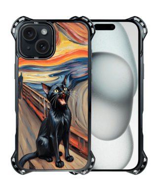 Etui iPhone 15 IBIZU DropGuard Ultra z MagSafe, Edvard Munch, krzyk kota
