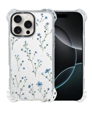 Etui do iPhone 16 Pro IBIZU DropGuard Ultra z MagSafe, Pastel Bloom, Niebieski sen