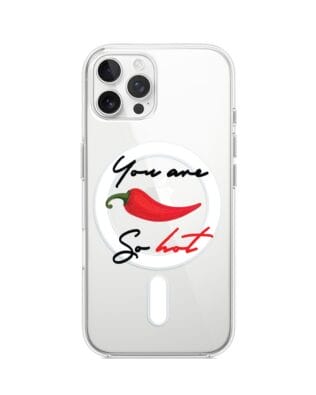 Etui do iPhone 12 Pro z MagSafe przeźroczyste, silikonowe Flexi, papryczka chilli