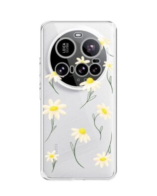 Etui do Xiaomi 15 Ultra przeźroczyste, silikonowe Flexi, stokrotki