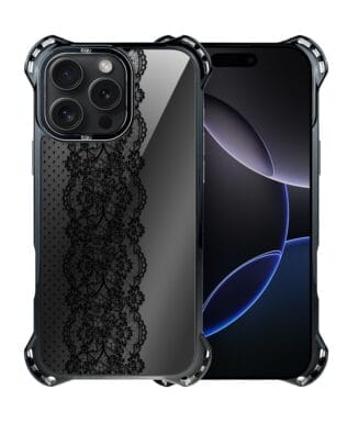 Etui do iPhone 16 Pro Max IBIZU DropGuard Ultra z MagSafe, Midnight, Ornamentowa koronka