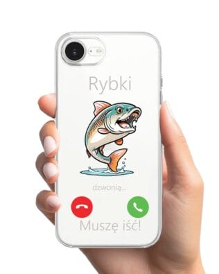 Etui do iPhone 16e, przeźroczyste, silikonowe Flexi, rybki dzwonią