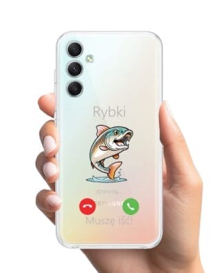 Etui do Samsung Galaxy A34 5G przeźroczyste, silikonowe Flexi, rybki dzwonią