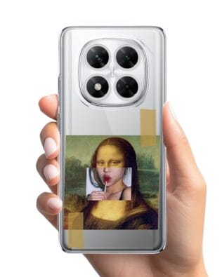 Etui do Xiaomi POCO X7 przeźroczyste, silikonowe Flexi, Mona Lisa z lizakiem