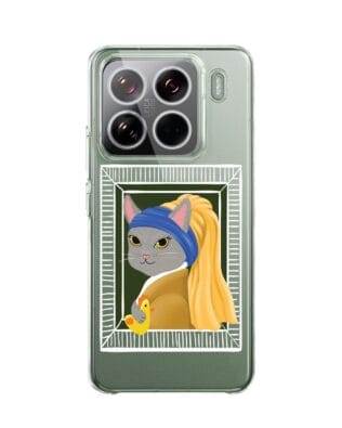 Etui do Xiaomi 15 Pro przeźroczyste, silikonowe Flexi, kotek z kurczakiem