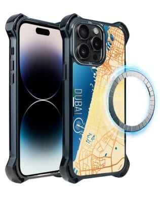 Etui do iPhone 14 Pro Max IBIZU DropGuard Ultra z MagSafe, Mapy Świata, Dubai