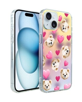 Etui do iPhone 15 Plus IBIZU California Sunset z MagSafe, zmieniające kolor, Love Mood, miś i serduszka
