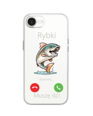 Etui do iPhone 16e, przeźroczyste, silikonowe Flexi, rybki dzwonią