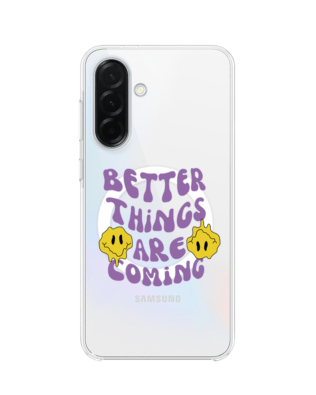 Etui do Samsung Galaxy A36 5G z MagSafe przeźroczyste, silikonowe Flexi, Better Things Are Coming