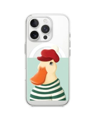 Etui do iPhone 15 Pro z MagSafe przeźroczyste, silikonowe Flexi, kaczuszka
